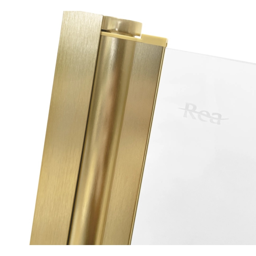 REA-K9777 - Sklopivi paravan za kadu AGAT 140x100 cm brušeno zlato/prozirno
