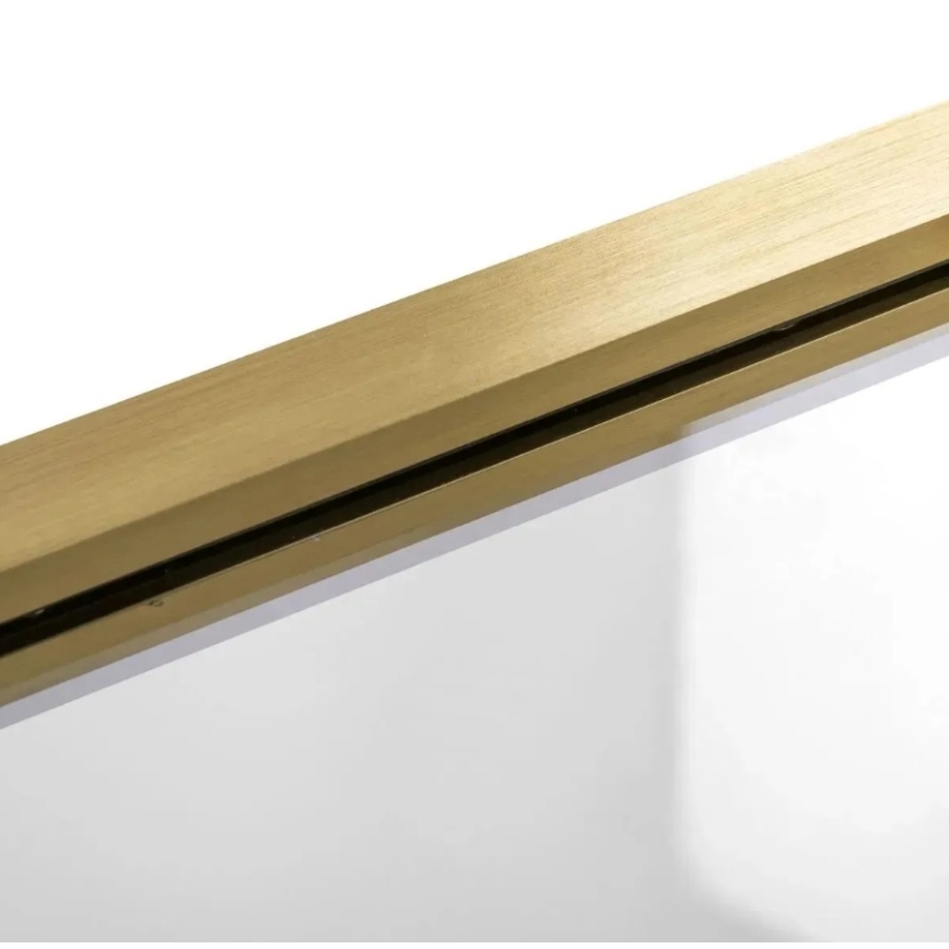 REA-K9777 - Sklopivi paravan za kadu AGAT 140x100 cm brušeno zlato/prozirno