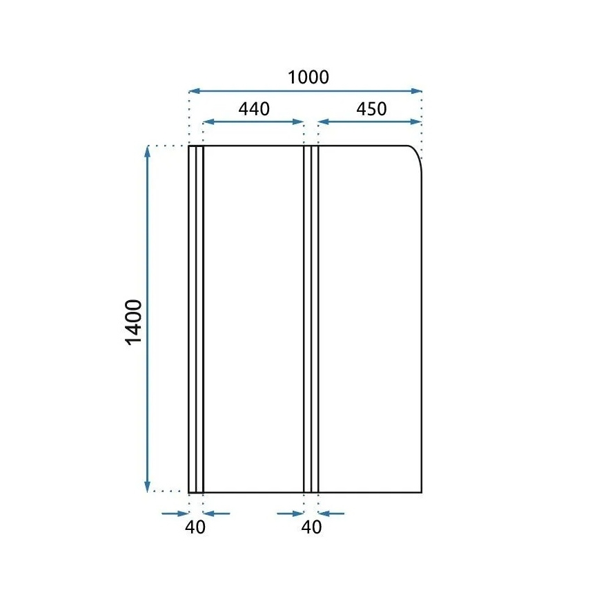 REA-K9777 - Sklopivi paravan za kadu AGAT 140x100 cm brušeno zlato/prozirno