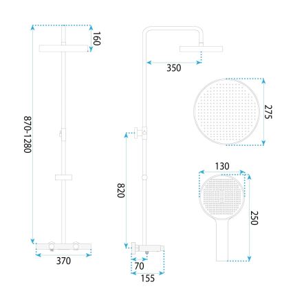 REA-P0360 - Tuš set s mješalicom CREO, mat crne boje