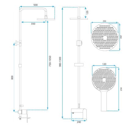 REA-P2418 - Set za tuširanje AVALON s miješalicom, brušeni bakar