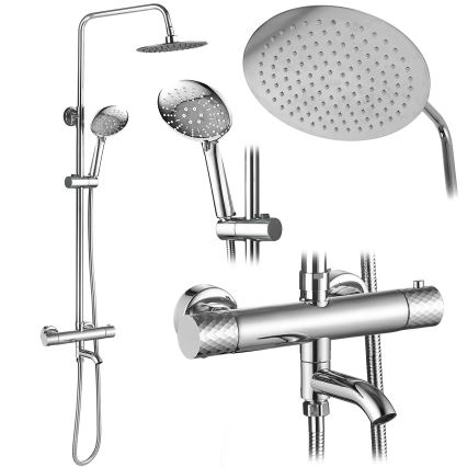 REA-P5961 - Set za tuširanje s termostatskom miješalicom LUNGO DIAMOND, sjajni krom