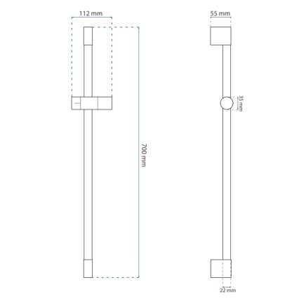 REA-P5981 - Držač ručnog tuša 70 cm zlatni