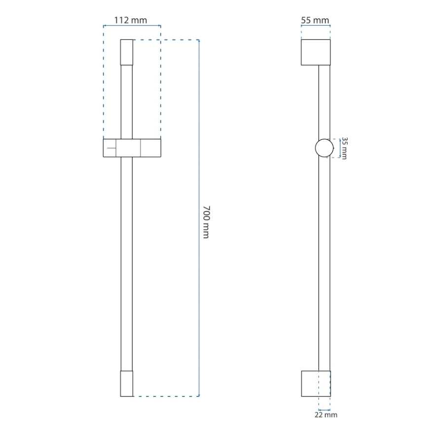 REA-P5981 - Držač ručnog tuša 70 cm zlatni