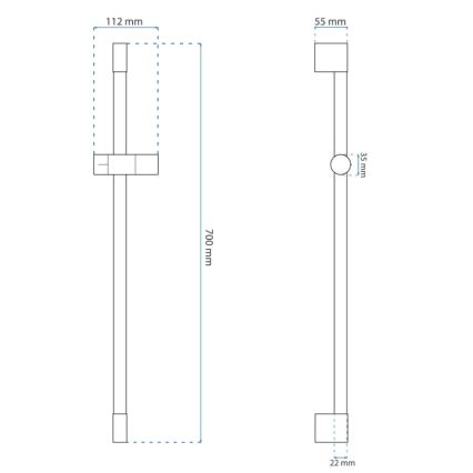 REA-P6500 - Držač ručnog tuša 70 cm, brušeno zlato
