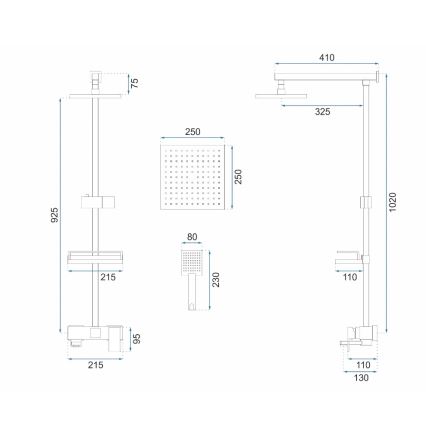 REA-P7050 - Tuš set s miješalicom JACK brušeno zlato