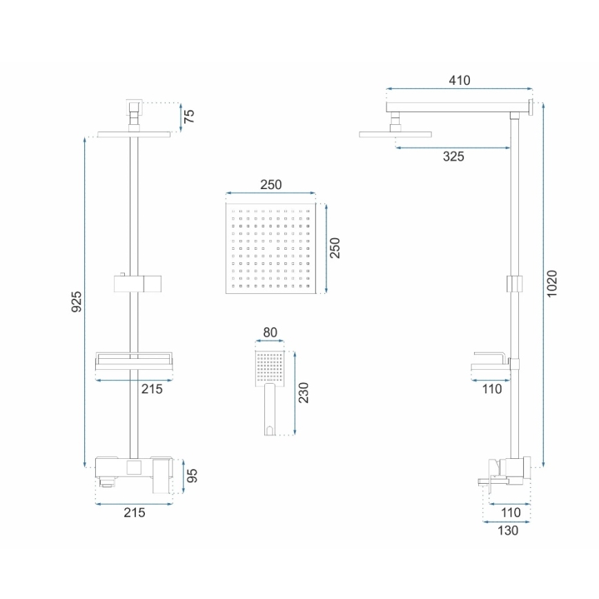 REA-P7050 - Tuš set s miješalicom JACK brušeno zlato