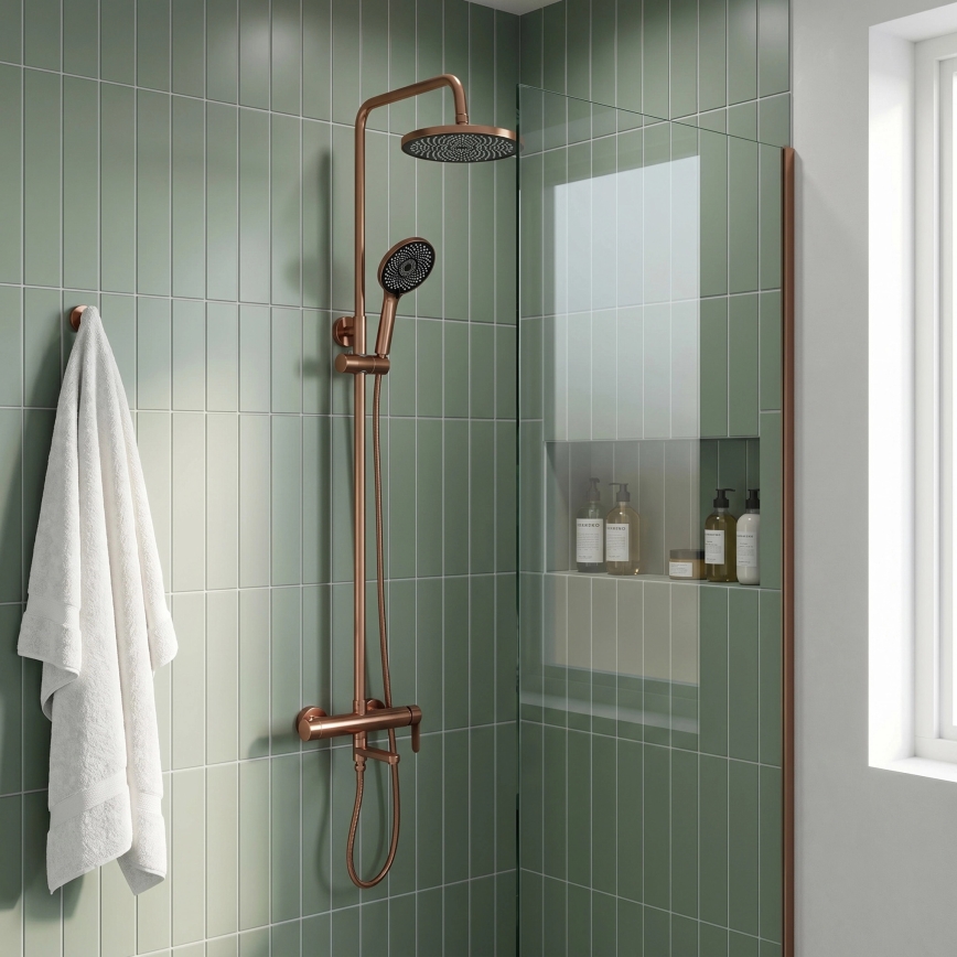 REA-P8715 - Tuš set s miješalicom ARCOS brušeni bakar