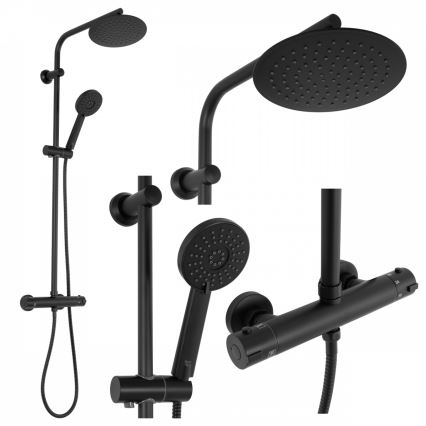 REA-P8804 - Tuš set s termostatskom baterijom BLISS, mat crne boje