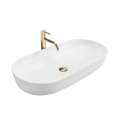 REA-U0563 - Umivaonik za postavljanje na ploču CLEO 41x81 cm keramika/sjajna bijela
