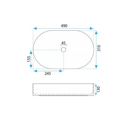 REA-U0603 - Nadgradni umivaonik VANDA 31x49 cm keramika/sjajna bijela