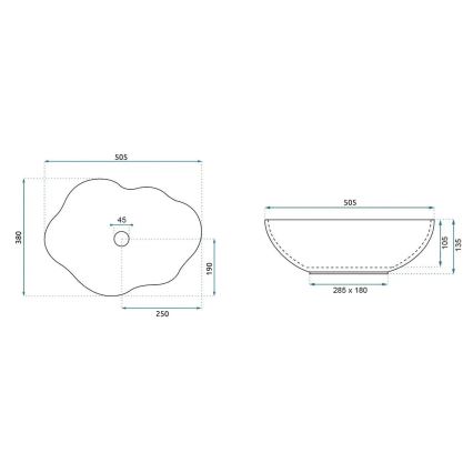 REA-U0617 - Nadpultni umivaonik PEARL 38x50,5 cm keramika/bež/imitacija kamena