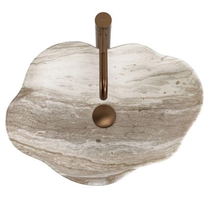 REA-U0618 - Nadgradni umivaonik PEARL 38x50,5 cm keramika/bež/imitacija kamena