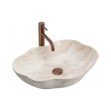 REA-U0619 - Nadpultni umivaonik PEARL 38x50,5 cm keramika/bež