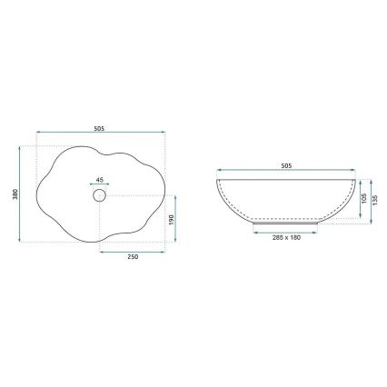 REA-U0619 - Nadpultni umivaonik PEARL 38x50,5 cm keramika/bež