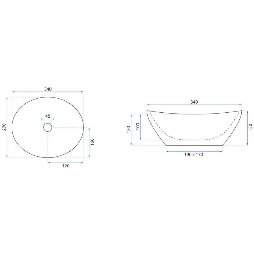 REA-U0623 - Umivaonik za ploču SOFIA MINI 27x34 cm keramika/sjajna bijela