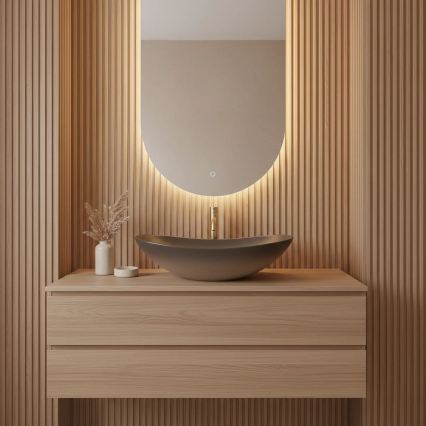 REA-U0626 - Umivaonik na ploču ROYAL 36x62 cm keramika/smeđa