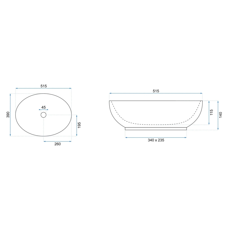 REA-U0627 - Nadgradni umivaonik CAROLA 39x51,5 cm keramika/bež/smeđa