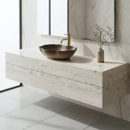 REA-U0629 - Nadgradni umivaonik PEARL 38x50,5 cm keramika/smeđa