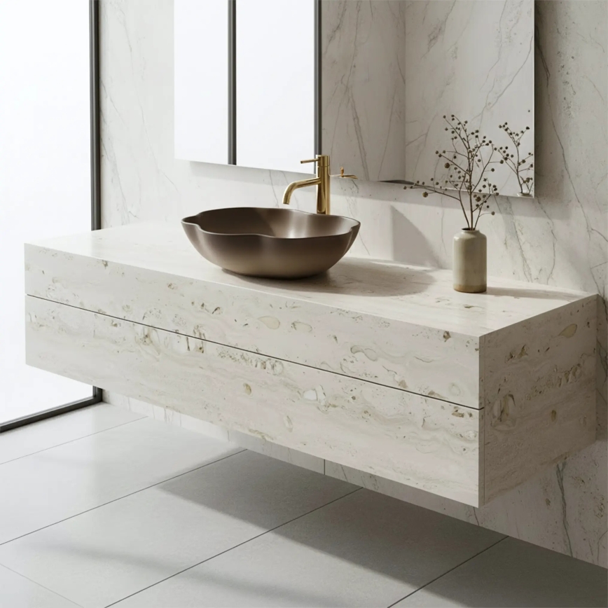 REA-U0629 - Nadgradni umivaonik PEARL 38x50,5 cm keramika/smeđa