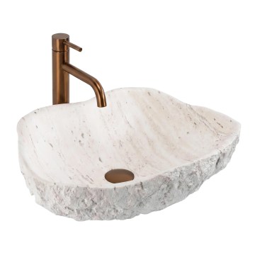 REA-U0642 - Umivaonik na radnu ploču ISLA 37x49 cm bijela/bež/imitacija kamena