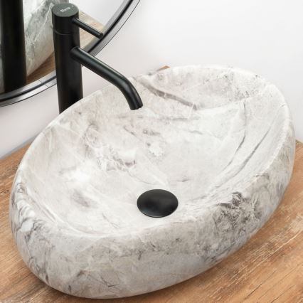 REA-U1020 - Nadpultni umivaonik LINDA 34x48,5 cm keramika/imitacija kamena