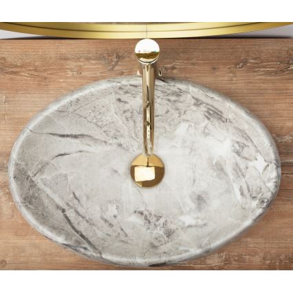 REA-U1020 - Nadpultni umivaonik LINDA 34x48,5 cm keramika/imitacija kamena