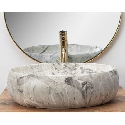 REA-U1020 - Nadpultni umivaonik LINDA 34x48,5 cm keramika/imitacija kamena