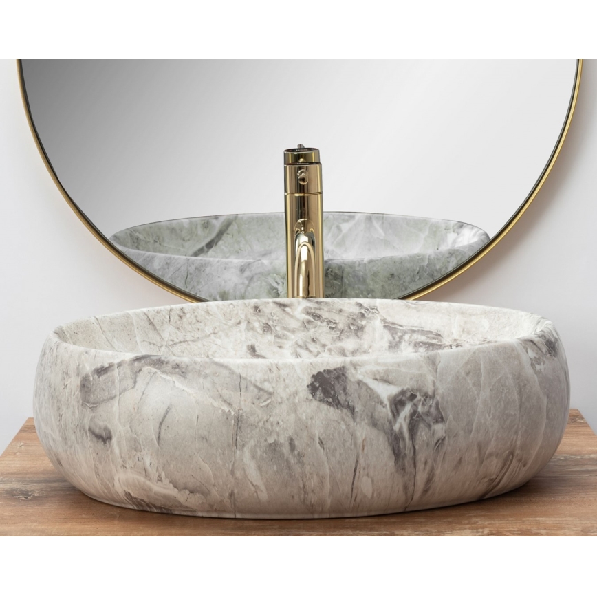REA-U1020 - Nadpultni umivaonik LINDA 34x48,5 cm keramika/imitacija kamena