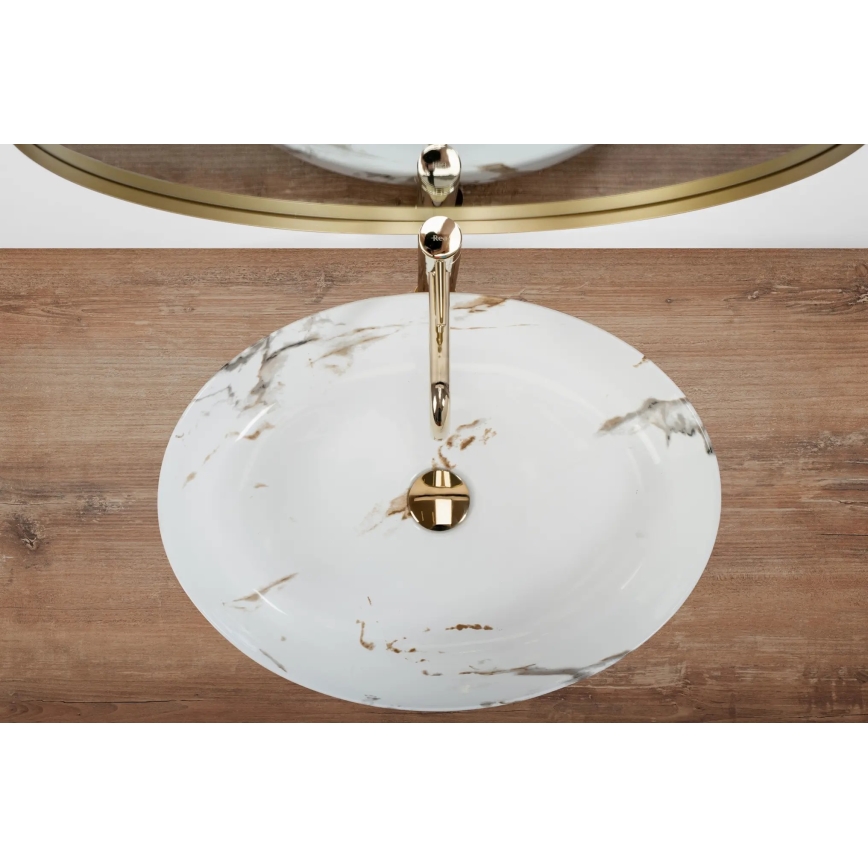 REA-U1232 - Nadgradni umivaonik QUEEN 41,5x55 cm keramika/imitacija kamena