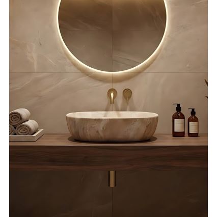 REA-U3000 - Nadpultni umivaonik AMELIA 34,5x48 cm keramika/bež/imitacija kamena
