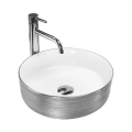 REA-U3304 - Nadgradni umivaonik SAMI promjera 36 cm keramika/bijela/srebrna