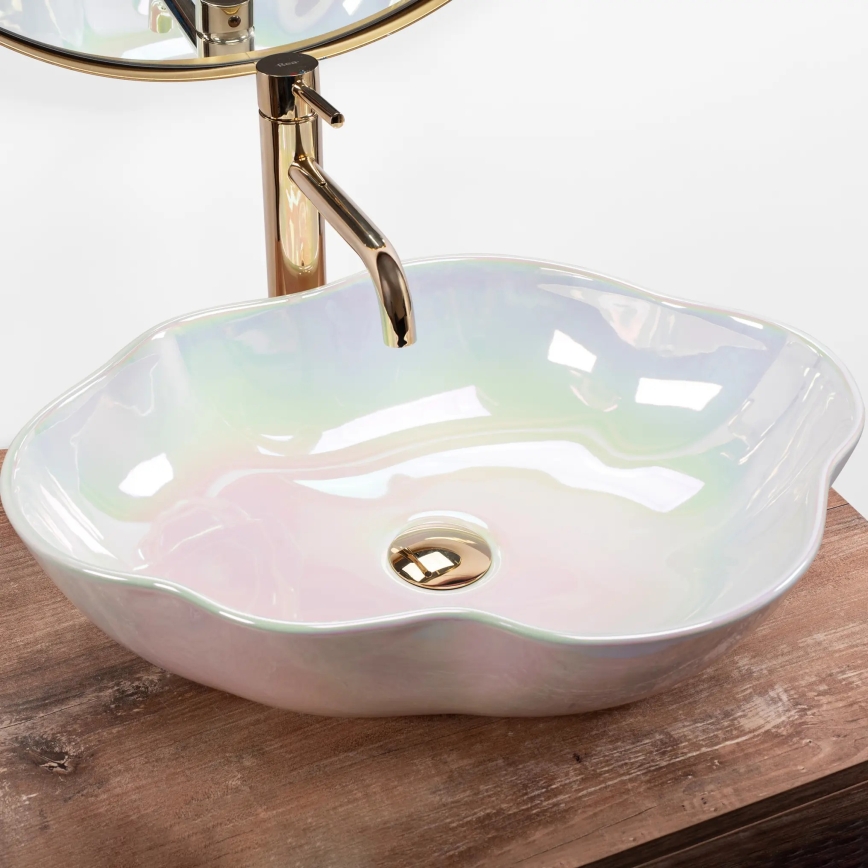 REA-U3309 - Nadgradni umivaonik PEARL 38x50,5 cm keramika/višebojno