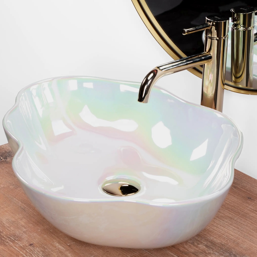 REA-U3309 - Nadgradni umivaonik PEARL 38x50,5 cm keramika/višebojno