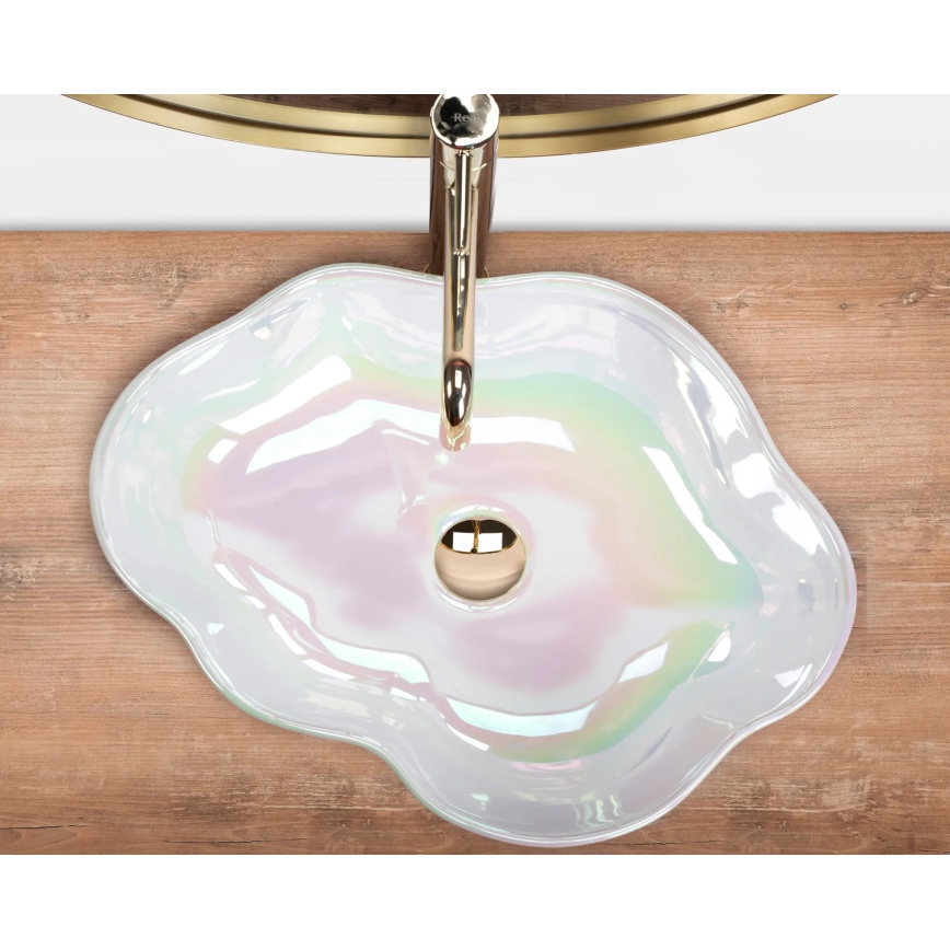 REA-U3309 - Nadgradni umivaonik PEARL 38x50,5 cm keramika/višebojno