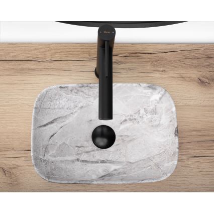 REA-U3321 - Nadgradni umivaonik BELINDA MINI 25x36 cm keramika/siva/imitacija kamena