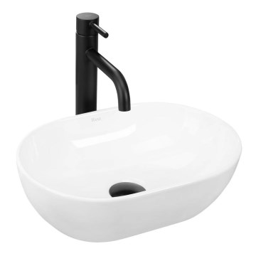 REA-U3322 - Umivaonik za ugradnju na ploču AMELIA MINI 26x38 cm keramika/visoki sjaj bijela