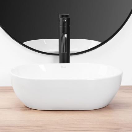 REA-U3322 - Umivaonik za ugradnju na ploču AMELIA MINI 26x38 cm keramika/visoki sjaj bijela