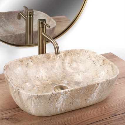 REA-U3323 - Nadgradni umivaonik BELINDA 33,5 x 46,5 cm, keramika/imitacija kamena
