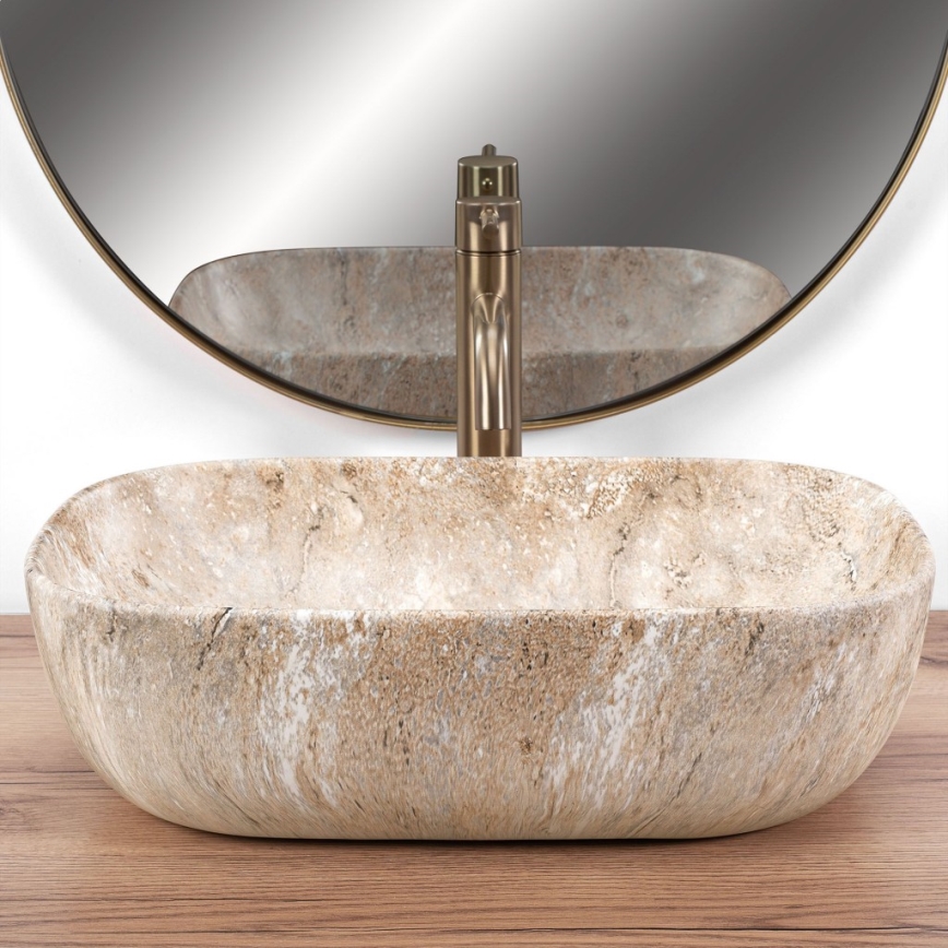 REA-U3323 - Nadgradni umivaonik BELINDA 33,5 x 46,5 cm, keramika/imitacija kamena