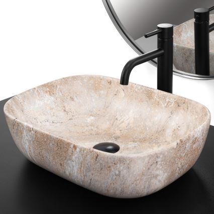 REA-U3323 - Nadgradni umivaonik BELINDA 33,5 x 46,5 cm, keramika/imitacija kamena