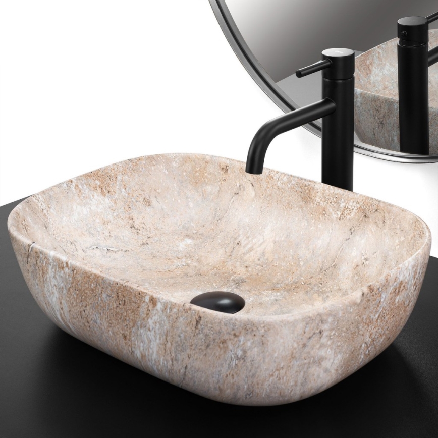 REA-U3323 - Nadgradni umivaonik BELINDA 33,5 x 46,5 cm, keramika/imitacija kamena