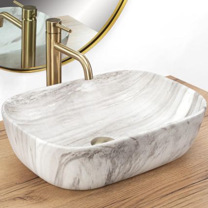 REA-U3324 - Nadgradni umivaonik BELINDA 33x46 cm keramika/siva/imitacija kamena