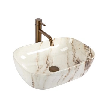 REA-U3601 - Umivaonik za ugradnju na ploču BELINDA 33x46,5 cm keramika/bež/imitacija kamena