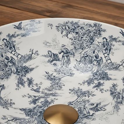 REA-U3608 - Nadgradni umivaonik JULIANA 40 cm keramika/bijela/plava