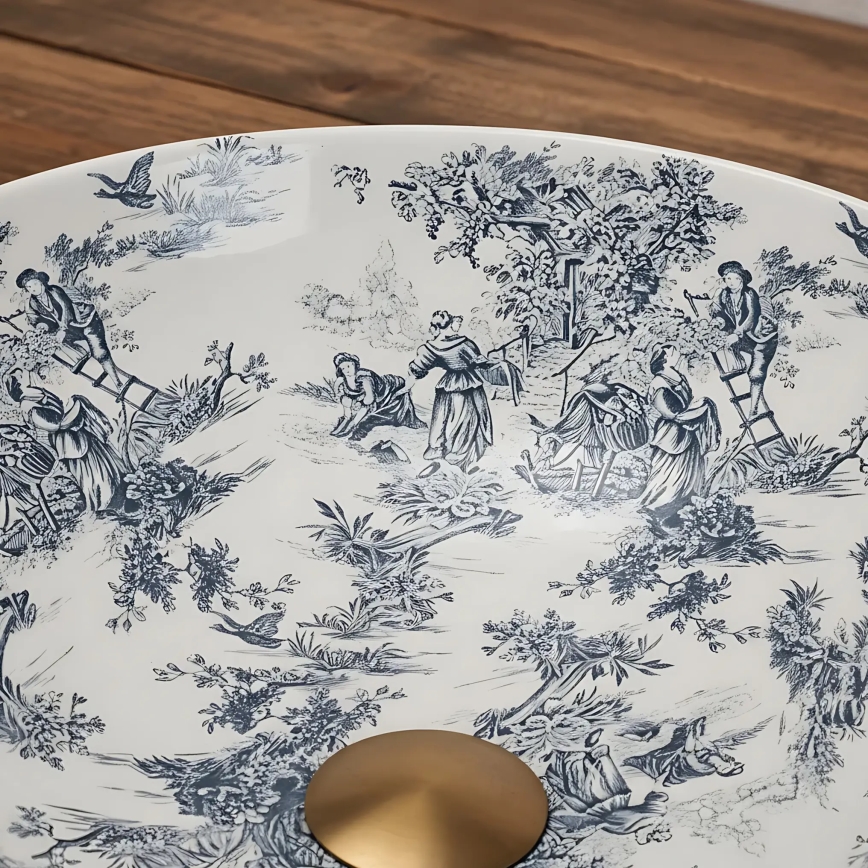 REA-U3608 - Nadgradni umivaonik JULIANA 40 cm keramika/bijela/plava