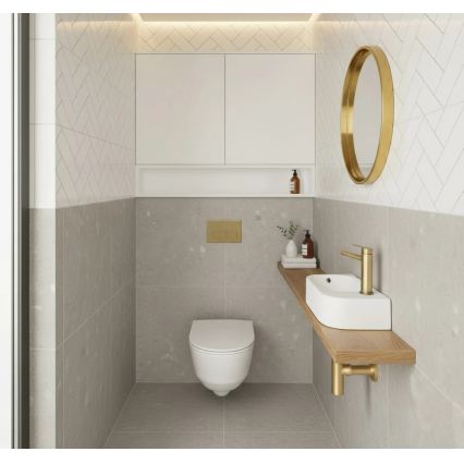 REA-U3610 - Umivaonik na ploču/zidni ODETTA 25x51 cm keramika/sjajna bijela