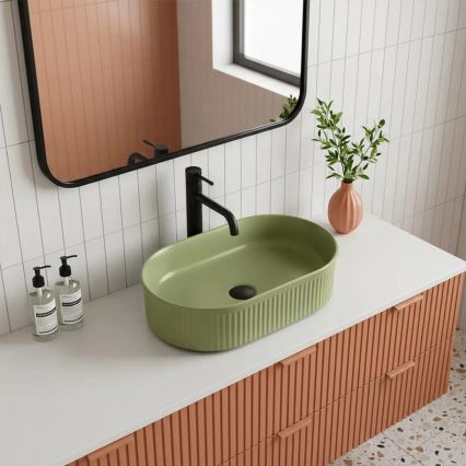 REA-U3612 - Umivaonik na ploču VANDA 31x49 cm keramika/zelena