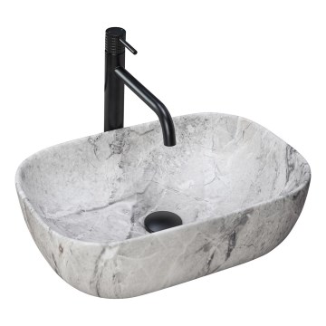 REA-U3800 - Nadpultni umivaonik LIVIA 33,5x46,5 cm keramika/siva/imitacija kamena