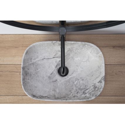 REA-U3800 - Nadpultni umivaonik LIVIA 33,5x46,5 cm keramika/siva/imitacija kamena